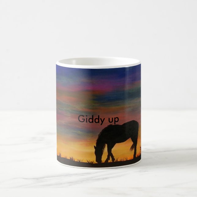 Horse at Sunrise Coffee Mug (Center)
