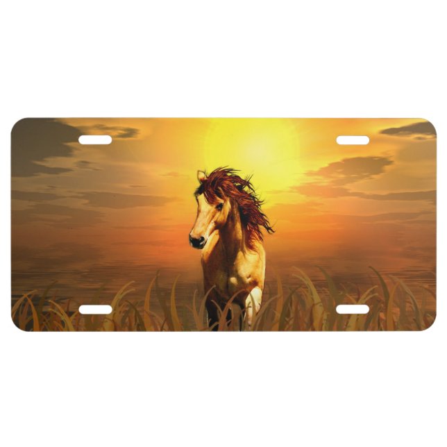 Horse at sunrise license plate (Front)
