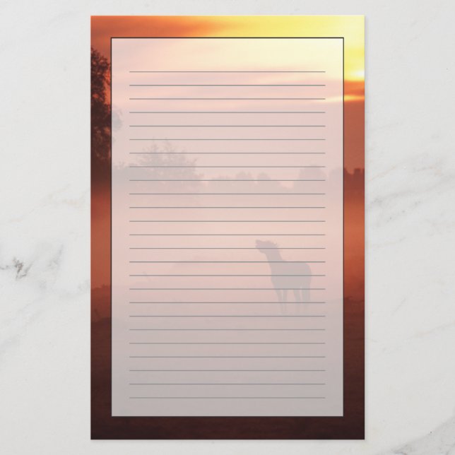 Horse at sunrise stationery (Front)