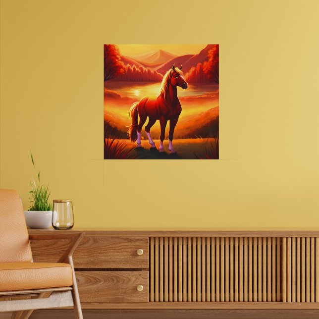 Horse at sunset poster (Living Room 2)