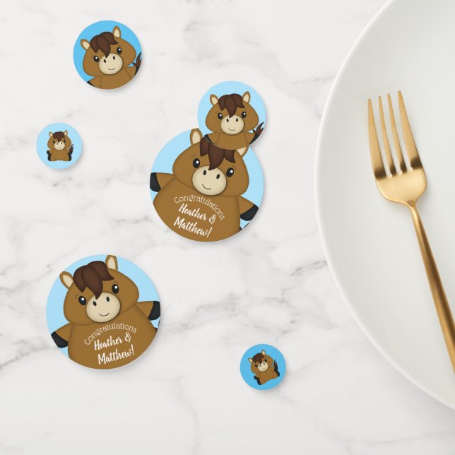 Horse Baby Shower Blue Boy Confetti (Group)