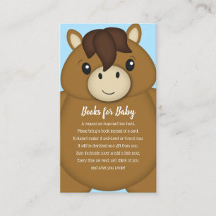 Horse Baby Shower Blue Boy Enclosure Card