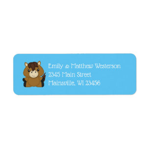 Horse Baby Shower Blue Boy Label