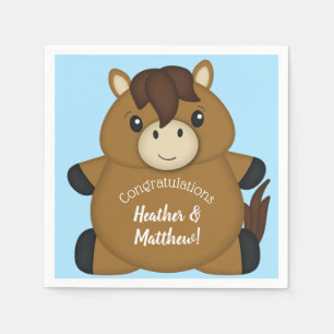 Horse Baby Shower Blue Boy Napkins