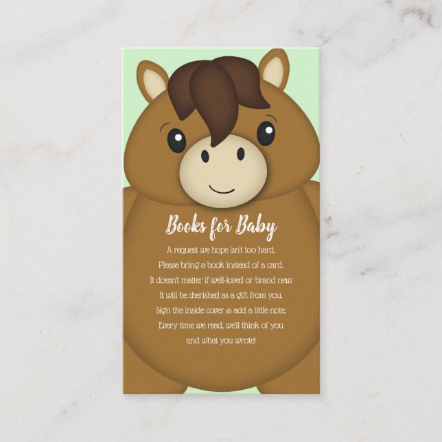 Horse Baby Shower Enclosure Card (Front)