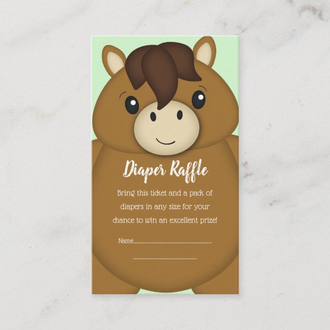 Horse Baby Shower Enclosure Card (Front)