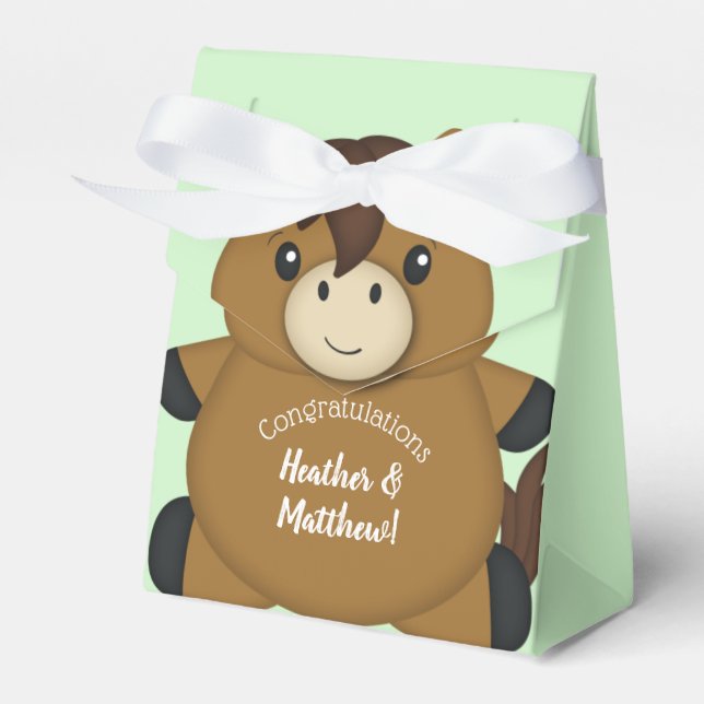 Horse Baby Shower Favor Boxes (Front Side)