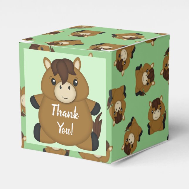 Horse Baby Shower Favor Boxes (Front Side)