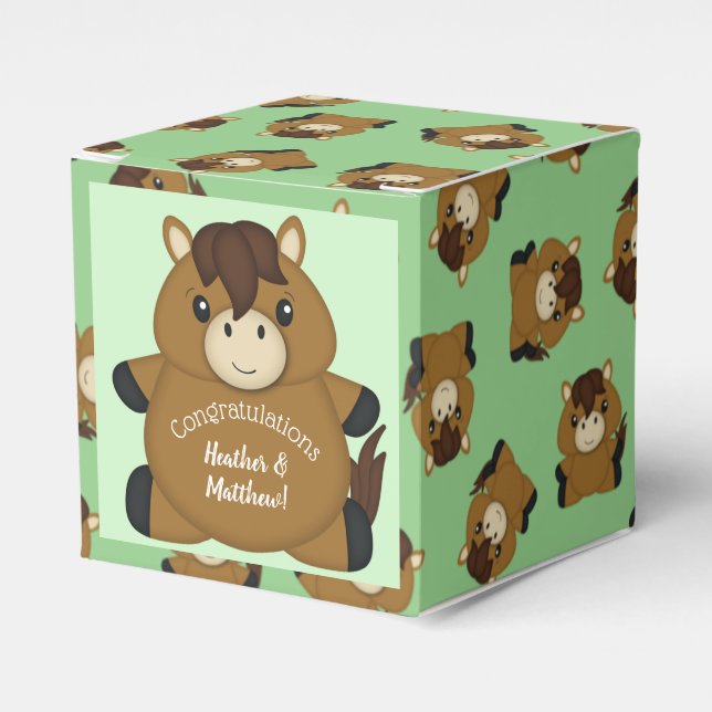 Horse Baby Shower Favor Boxes (Front Side)