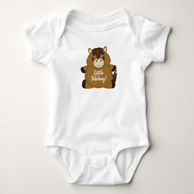 Horse Baby Shower Green Baby Bodysuit (Front)