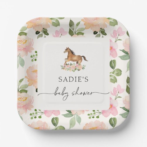 Horse Baby Shower Paper Plates