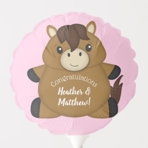 Horse Baby Shower Pink Girl Balloon