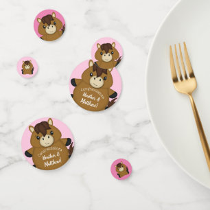 Horse Baby Shower Pink Girl Confetti