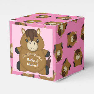 Horse Baby Shower Pink Girl Favor Boxes