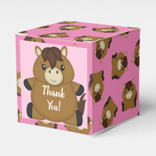 Horse Baby Shower Pink Girl Favor Boxes