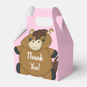Horse Baby Shower Pink Girl Favor Boxes