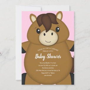 Horse Baby Shower Pink Invitation
