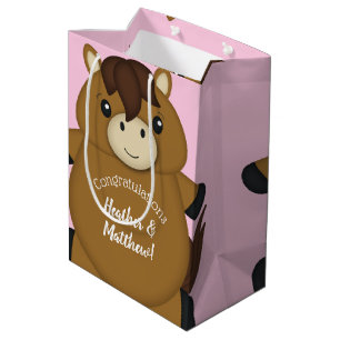 Horse Baby Shower Pink Medium Gift Bag