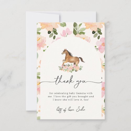 Horse Baby Shower Thank You Card