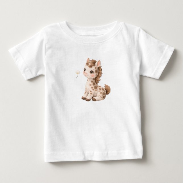 Horse Baby T-Shirt – Cute Spotted & Striped Babies (Front)