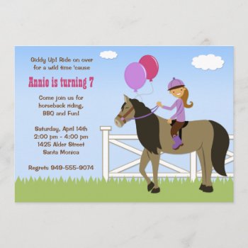 Horse Back Riding Birthday Party Invitation by eventfulcards at Zazzle
