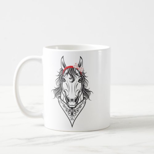 Horse Bandana T Shirt for Horseback Riding Coffee Mug
