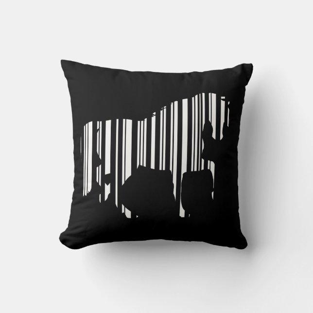 HORSE BAR CODE Zebra Barcode Pattern Design Throw Pillow (Front)