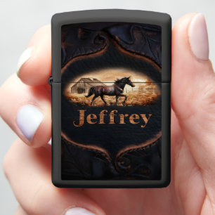 Horse & Barn Wood Sign Zippo Lighter