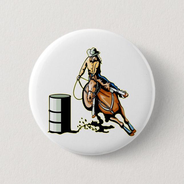 Horse Barrel Racing Pinback Button (Front)