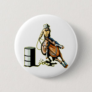 Horse Barrel Racing Pinback Button