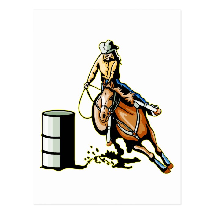Horse Barrel Racing Post Cards
