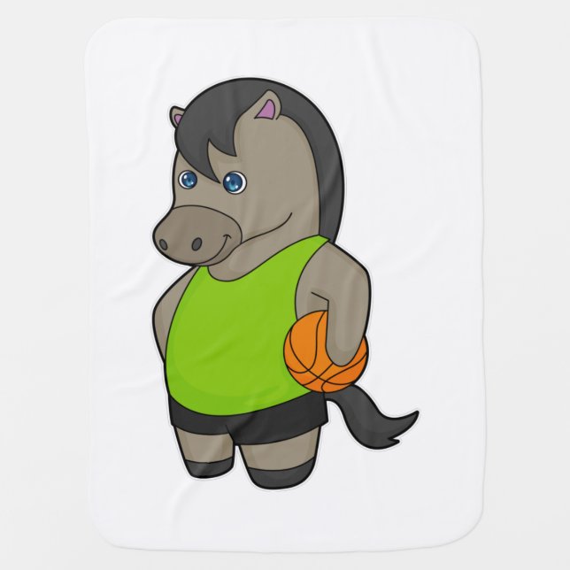 Horse Basketball player Basketball Baby Blanket (Front)