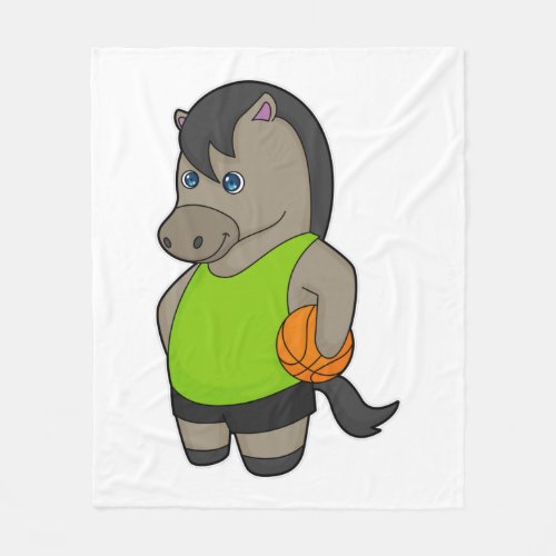 Horse Basketball player Basketball Fleece Blanket