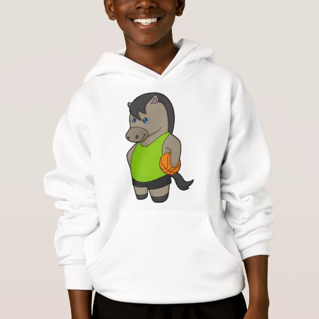 Horse Basketball player Basketball Hoodie (Front)