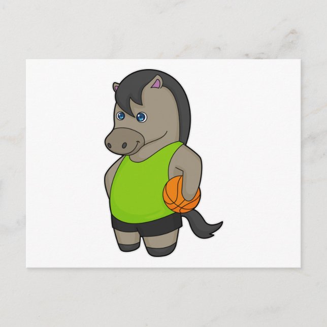 Horse Basketball player Basketball Postcard (Front)
