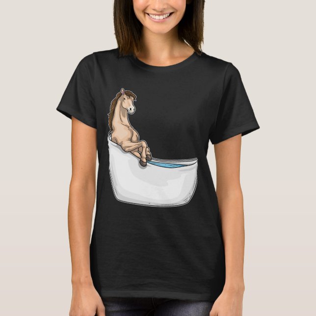Horse Bathe Bathtub T-Shirt (Front)
