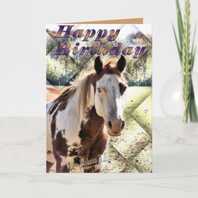 Horse Bday Card-customize Card (Front)