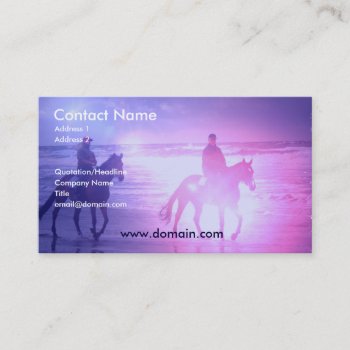 Horse Beach Walk Business Card by HorseStall at Zazzle