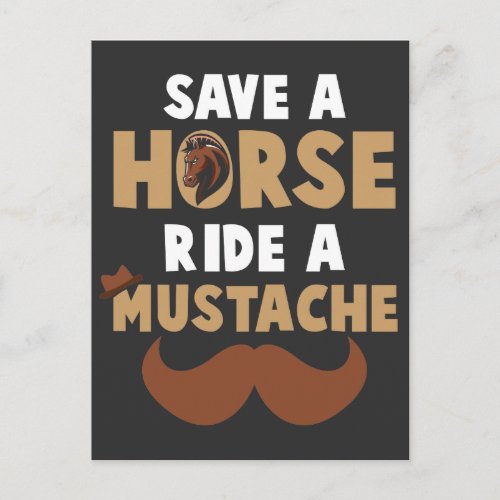 Horse Beard Save a Horse Ride a Mustache Rides Postcard