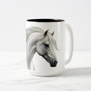 Horse Beautiful White Two-Tone Coffee Mug