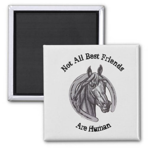 Horse Best Friend Vintage Sketch Large Barn Animal Magnet