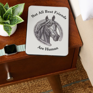 Horse Best Friends Gray Vintage Animal Sketch Kindle Cover