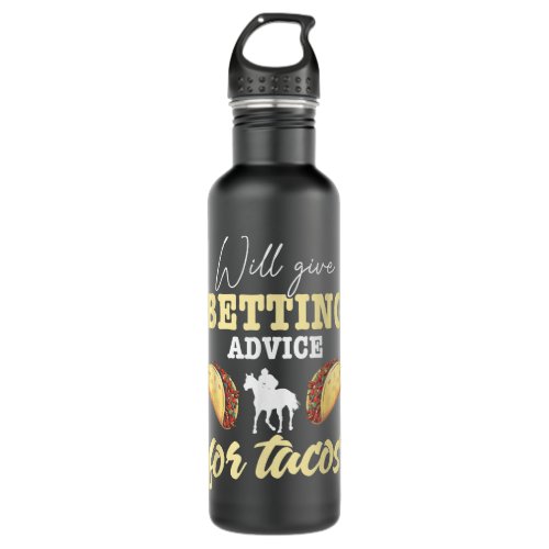 Horse Betting Funny Taco Lover Horse Race Track  Stainless Steel Water Bottle