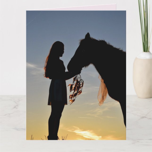 HORSE BIG BIRTHDAY GREETING CARD FOR HER (Front)