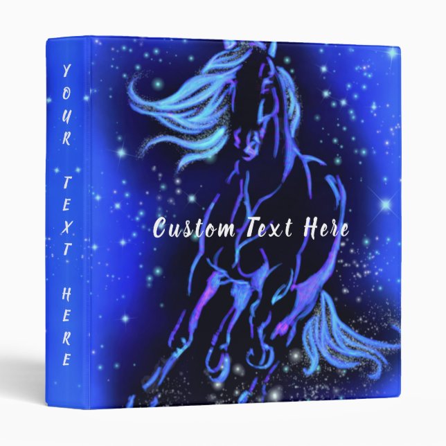 Horse Binder Blue Moonlight Starry Night (Front/Spine)