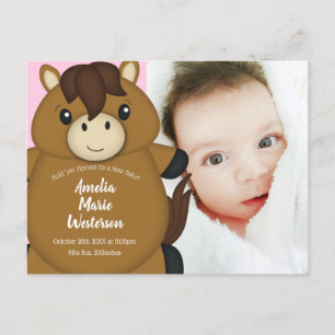 Horse Birth Announcement Postcard