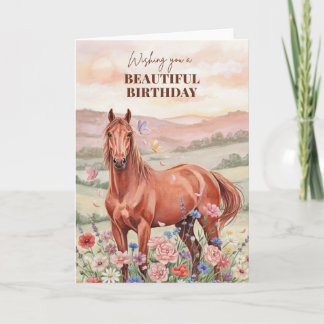 Horse Birthday Card for Women