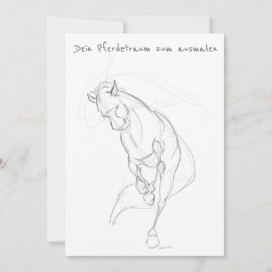 Horse Birthday Card to Color