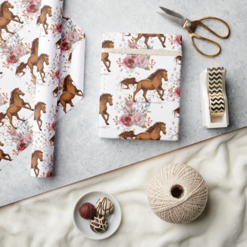 Horse Birthday Girl Cowgirl  Wrapping Paper