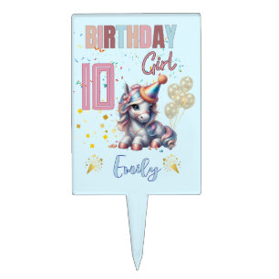 Horse Birthday Girl Equestrian Party Design Cake Topper